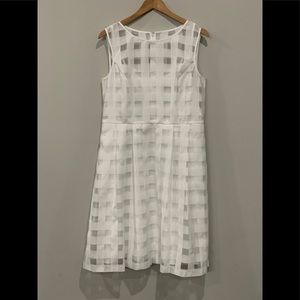 Ellen Tracy White Window Pane Dress